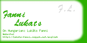 fanni lukats business card