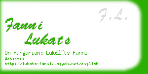 fanni lukats business card